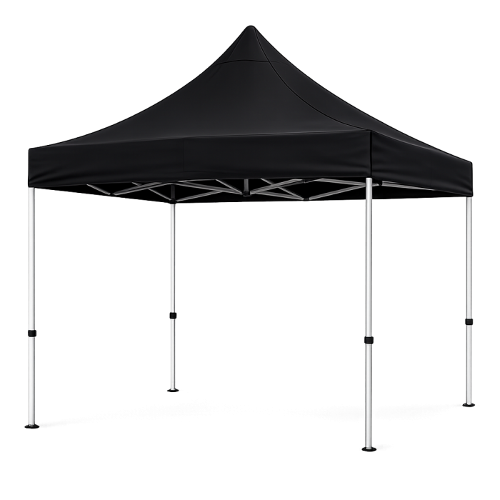 Utendørs sterk paviljong 3x3 m svart - 19,5 kg 