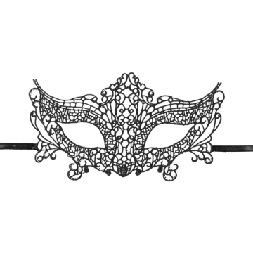 Svart blonde karneval auge maske - 20 cm