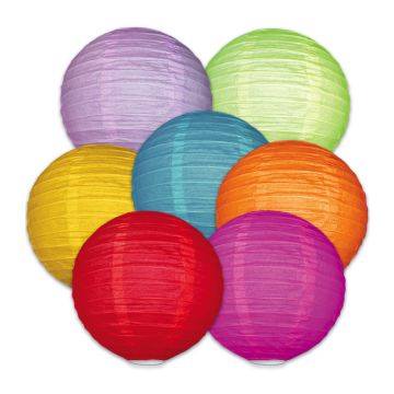 Fargerik papirlampe 40 cm