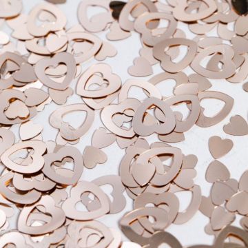 Rose gold uthola hjerte bordkonfetti - 14 g