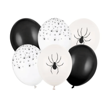 Halloween edderkopp ballonger 6x - 30 cm