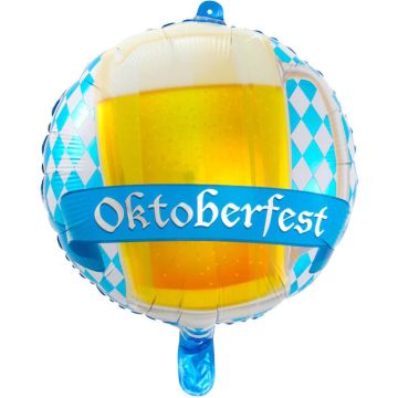 Oktoberfest Ølkrus Folieballong Rund - 43 cm