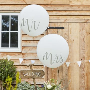 Mr & Mrs Ballong 2x kvit - 90 cm