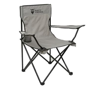 Festivalstol grå inkl kopphaldar campingstol