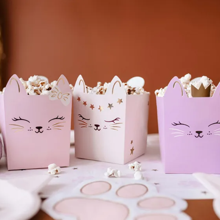 Popcornkopp med kattemotiv 3x - 10x14 cm