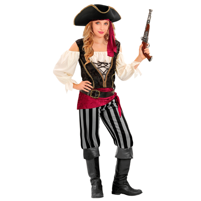 Farlig piratjente kostyme til barn