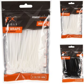 Kabelbindere i nylon, 2,3 x 100 mm, 200 stk