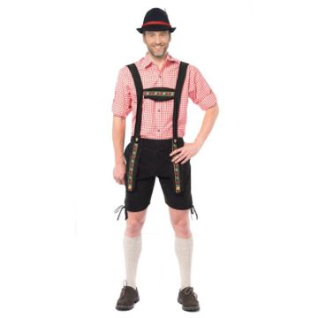 Tyroler lederhosen bukser Johann kort svart