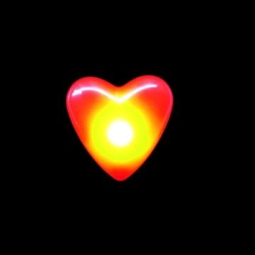 Raud blinkande LED hjarte-merke 3,5 cm