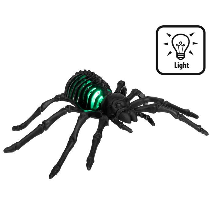 Halloween LED skellet edderkopp - 22 cm