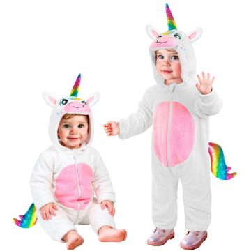 Einhornkostyme for baby i hvit