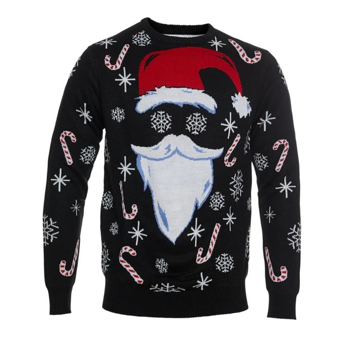 Julesweater med julemannen sort