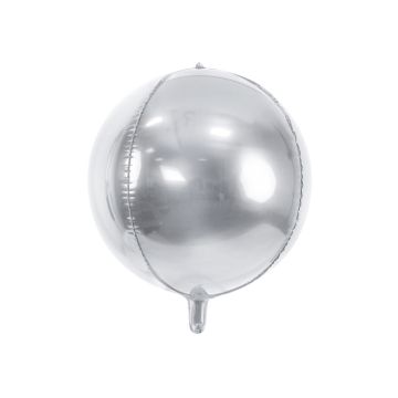 Metallisk sølv folieballong - Ø40 cm