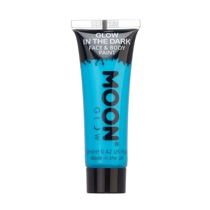 Sjølvlysande Ansikts Og Kropsmaling Blå 12 ml Moon Creations