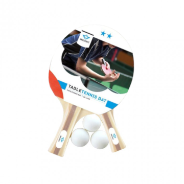 Bordtennis Sett - 3x Baller og 2x 2-Stjernes Racket