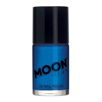Neon UV Neglelakk Intens Blå 14 ml Moon Creations 