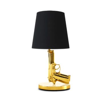 Pistol bordlampe gull 23,5x46 cm