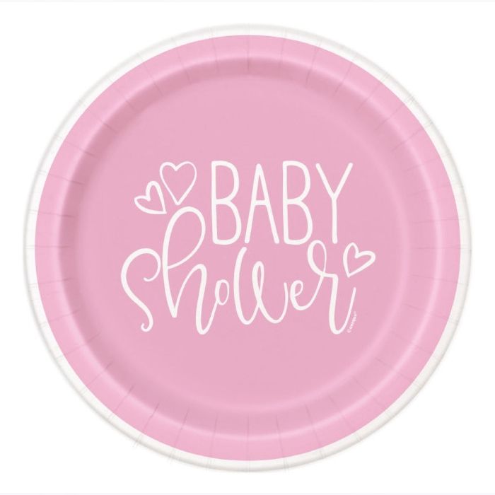 Babyshower pappfat rosa jente 8x