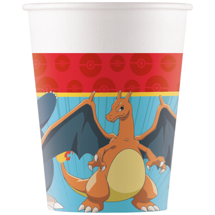 Pokemon pappkrus 8 stk - 200 ml
