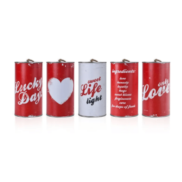 Bryllupsdåser til bilen retro rød - inkl snor