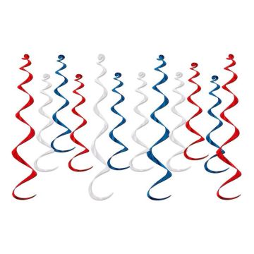 Raude, Blå og Kvite Swirls 12x 