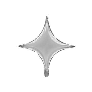 Stjerneforma folieballong sølv 45 cm