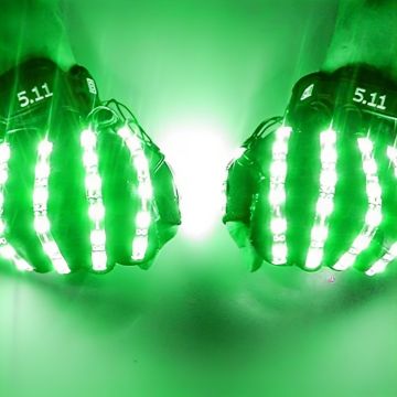 Morsomme hansker med LED i grønt 