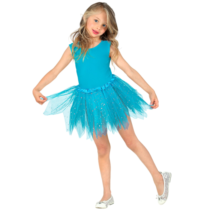 Blå glitter tutu tyllskjørt til barn