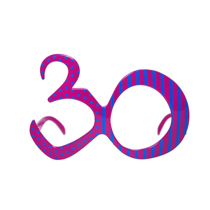 30 års bursdagsbriller fuchsia