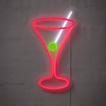 Cocktail neon LED-skilt - 36x21 cm