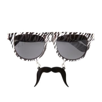Zebra stripete solbriller m. bart - onesize