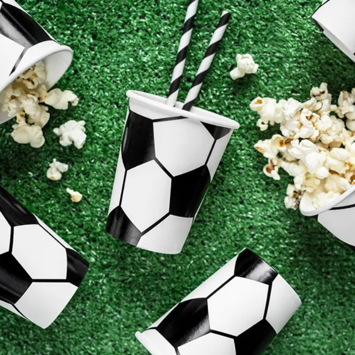 Pappkrus med fotballmotiv 6x - 260 ml
