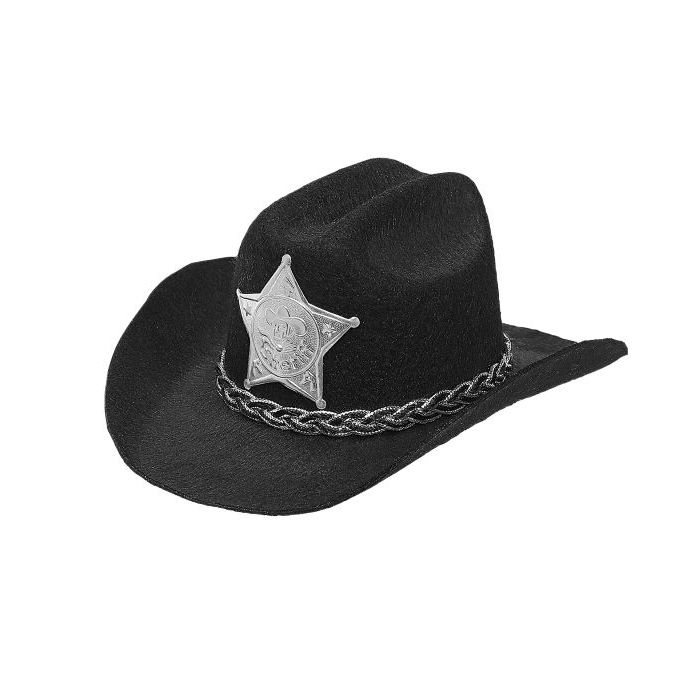 Svart mini sherif cowboyhatt - onesize