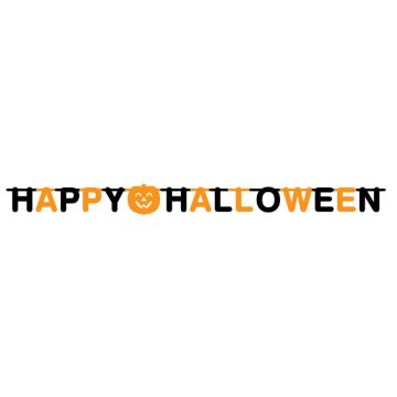 Halloween bokstavguirlande i svart og orange - 2 m