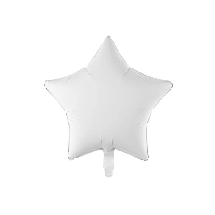 Folieballong stjerne kvit 48 cm