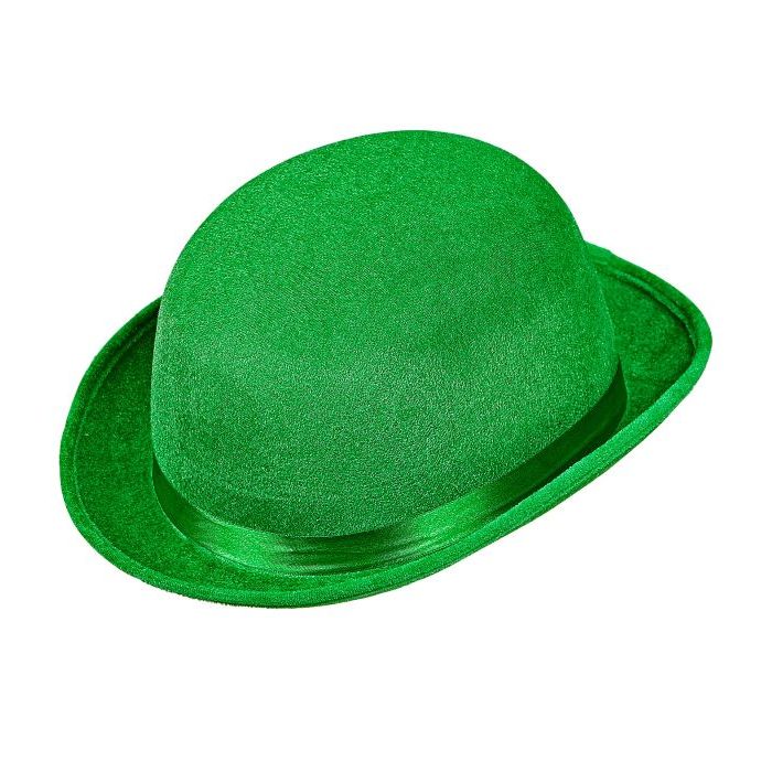 Grønn St. Patricks Day bowlerhatt med bånd