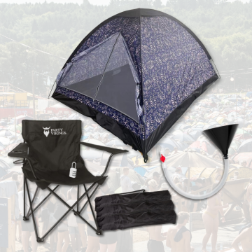 Festivalpakke 4 personar premium - BJORN telt, festivalstol m.m. 
