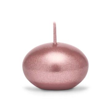 Flytande stearinlys metallic rose gold 5x - 4 cm