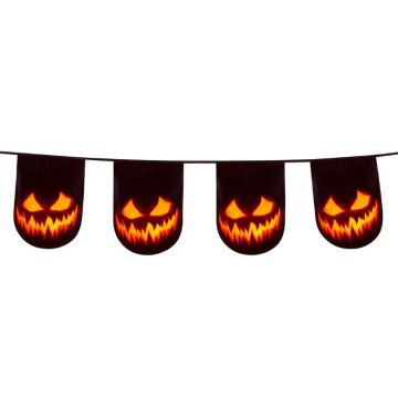 Skummel halloween gresskar plastguirlande - 6 m