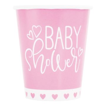 Babyshower pappkrus rosa jente 8x