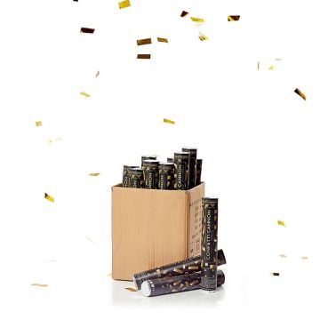 Guld konfettirør vannfast 40 cm PartyVikings 50x - Metallic Rektangulær