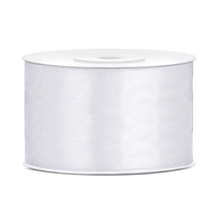 Kvitt satinbånd - 38 mm x 25 m