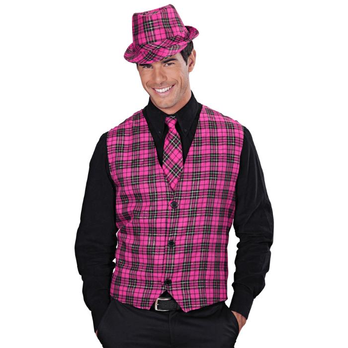 Rosa rutete vest