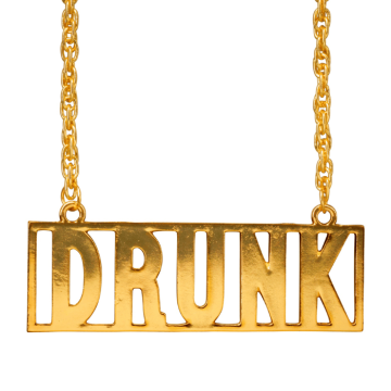 DRUNK gullhalskjede - 65 cm