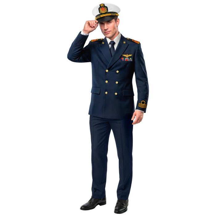Kaptein kostyme for menn i blå