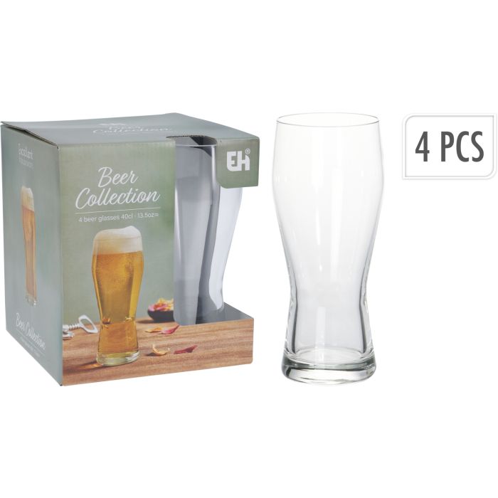 Ølglass uten stilk i klart glass, 4 stk., 40 cl