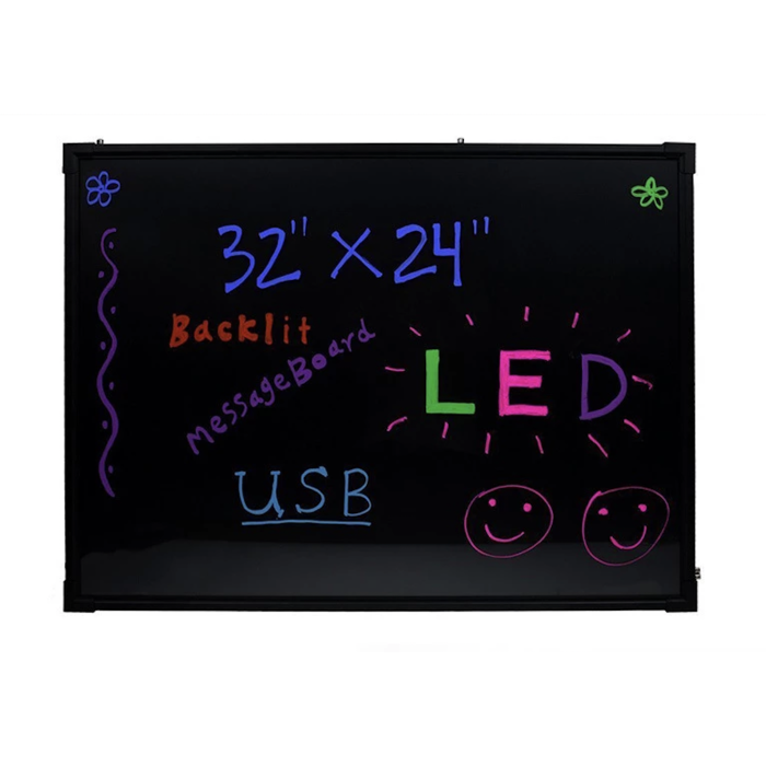 LED-skilt med selvlysende tusjer