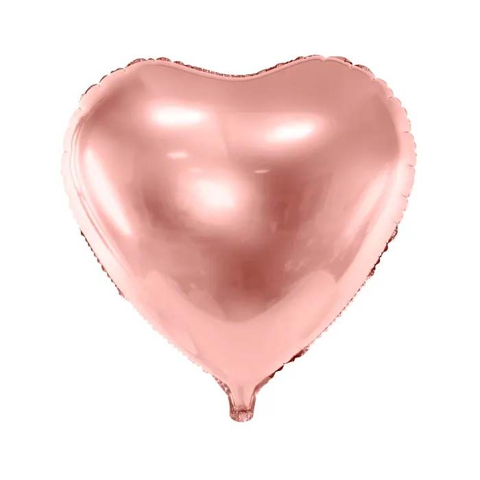 Folieballong Hjarte i Rose Gold - 45 cm