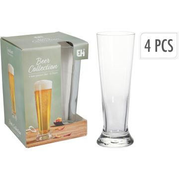 Høye ølglass uten stilk, 4 stk., 38 cl