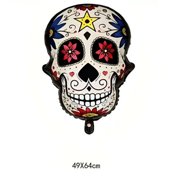 Oppustelig Day of the Dead hodeskalle med stjernemotiv